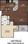 Our A2 The Savilla floor plan with one bedroom and one bath. Our A2 The Savilla floor plan with one bedroom and one bath. at York Woods at Lake Murray Apartment Homes, South Carolina